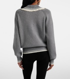 Magda Butrym Crochet-trimmed cotton and cashmere polo sweater