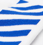 Off-White - Embroidered Logo-Intarsia Stretch Cotton-Blend Socks - White