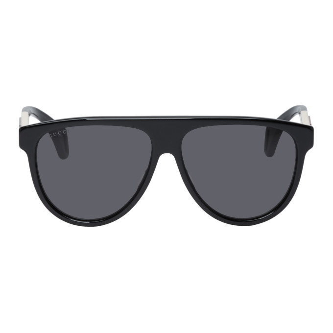 Photo: Gucci Black Oversized Pilot Sunglasses