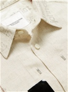 TAKAHIROMIYASHITA TheSoloist. - Oversized Cutout Embroidered Printed Canvas Shirt - Neutrals