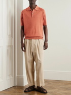 Piacenza Cashmere - Silk and Linen-Blend Polo Shirt - Orange