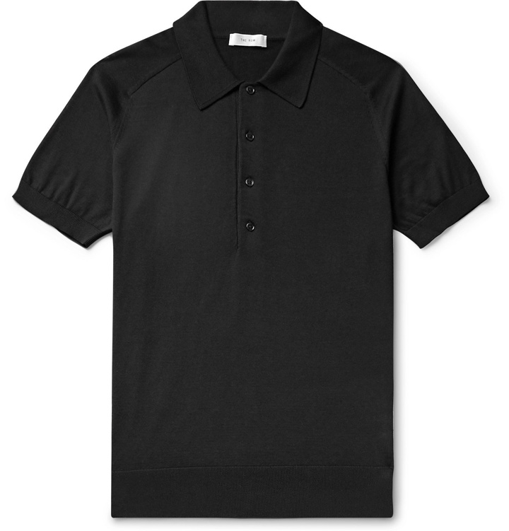 Photo: The Row - Pavel Silk and Cotton-Blend Polo Shirt - Black