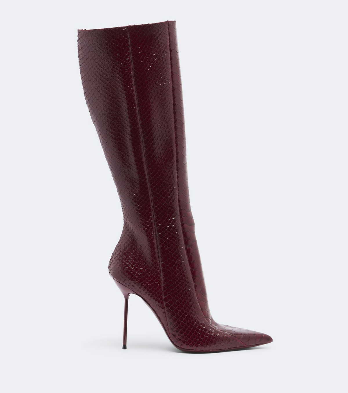 Paris Texas Lidia snake-effect leather knee-high boots