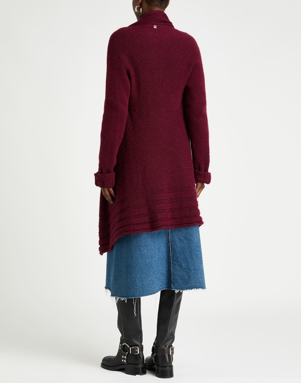 Manila Grace Womens Cardigan Burgundy