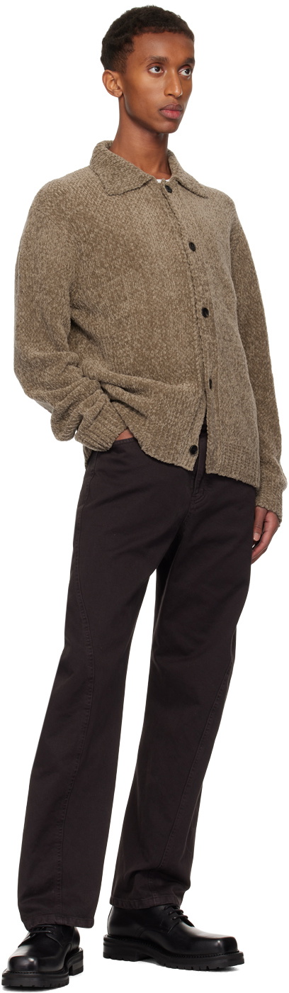 Solid Homme Khaki Wool Cardigan