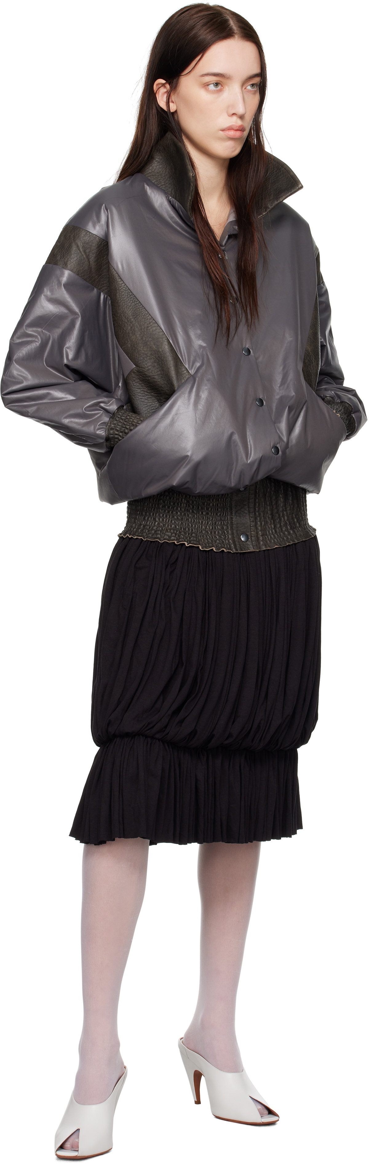 Nicklas Skovgaard Gray Farah Leather Jacket