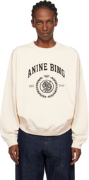 ANINE BING Off-White Miles Collegiate Sweatshirt