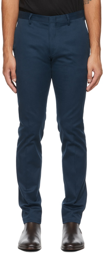 Photo: Paul Smith Blue Organic Cotton Slim-Fit Chino Trousers