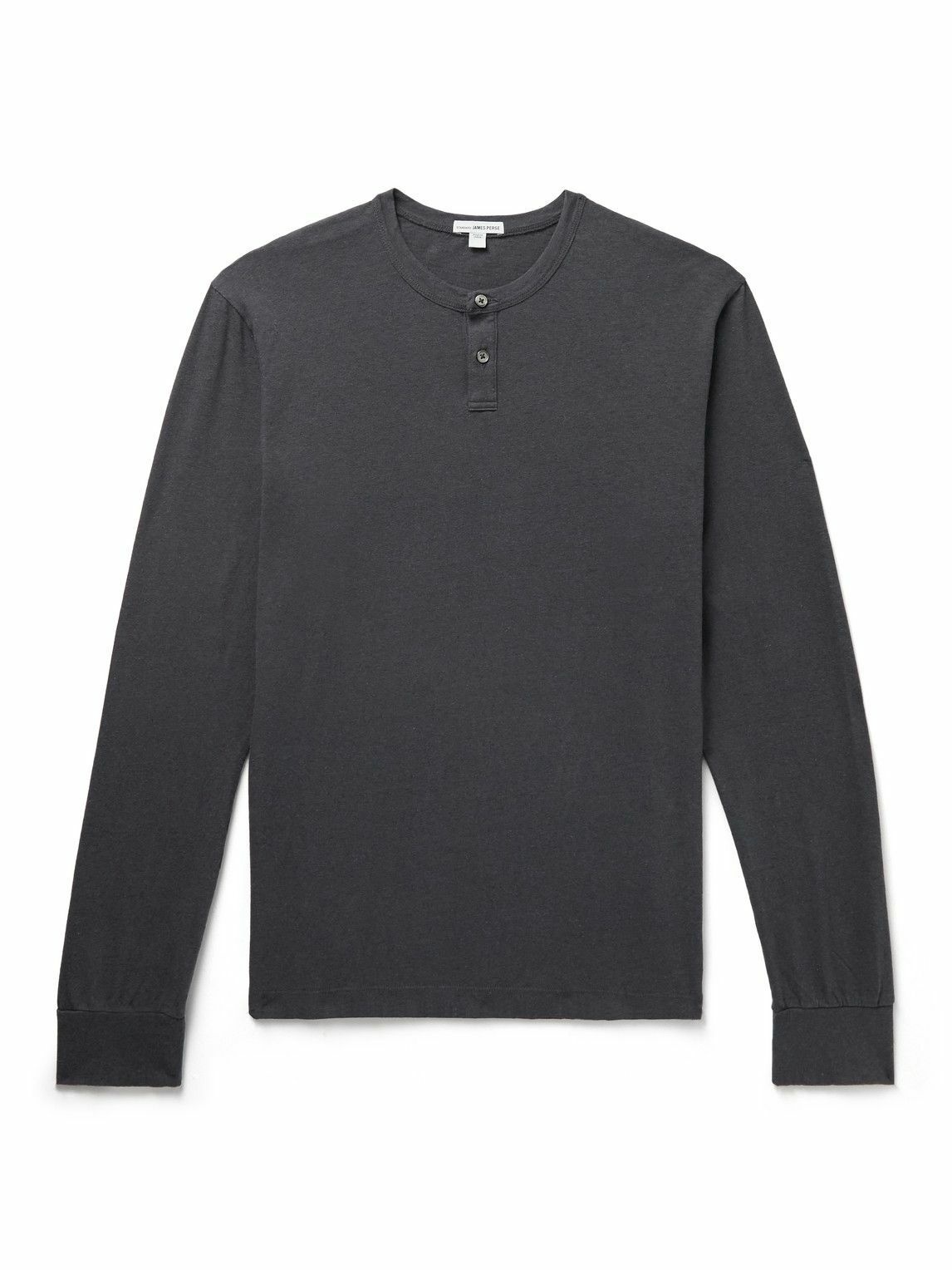 James Perse - Cotton and Linen-Blend Jersey Henley T-Shirt - Gray James ...