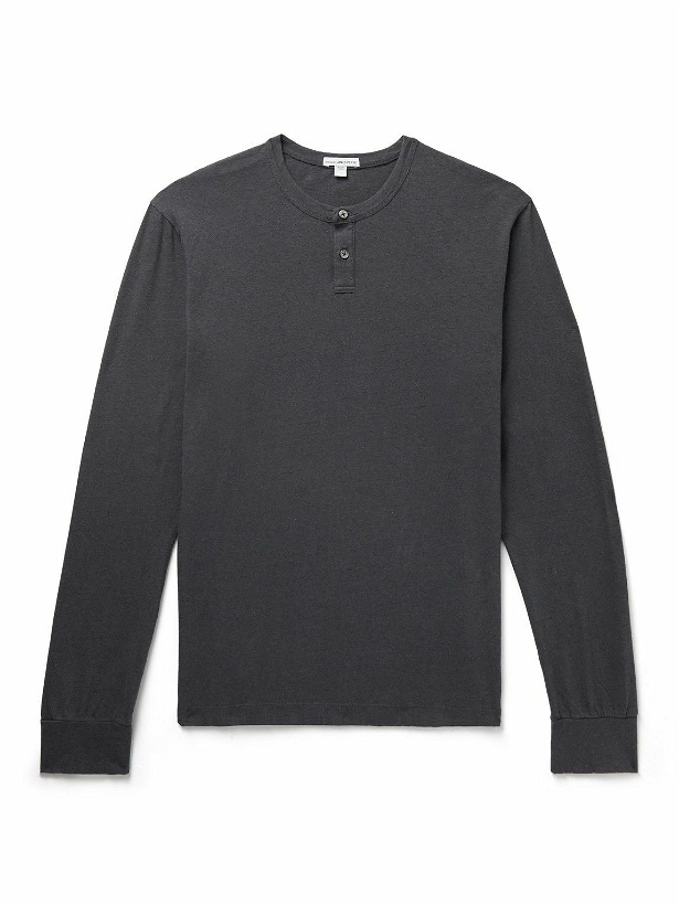 Photo: James Perse - Cotton and Linen-Blend Jersey Henley T-Shirt - Gray