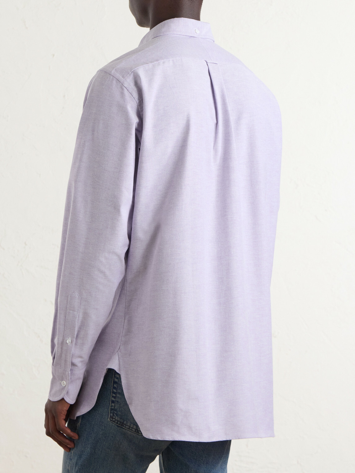 Drake's - Button-Down Collar Cotton Oxford Shirt - Purple
