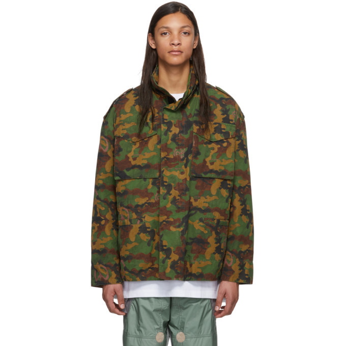 Photo: Off-White Green Camo All Over Padded Field Jacket