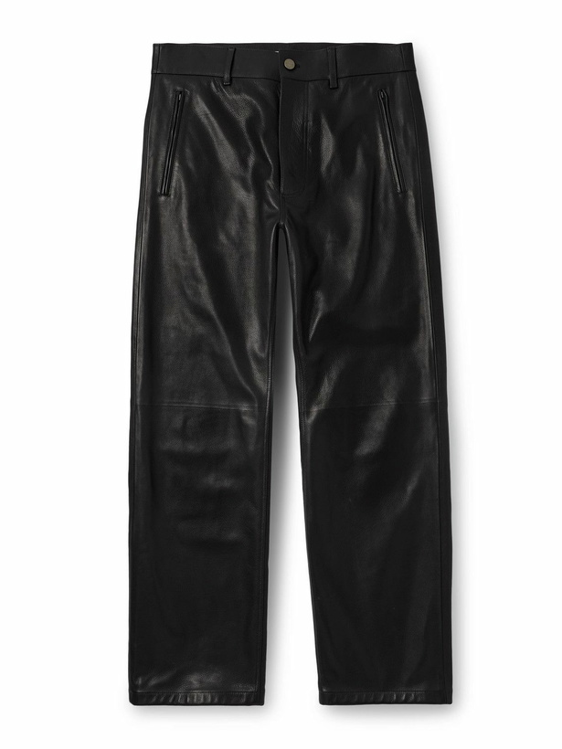 Photo: Fear of God - Straight-Leg Full-Grain Leather Trousers - Black