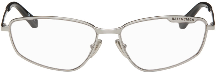 Photo: Balenciaga Silver Rectangular Glasses