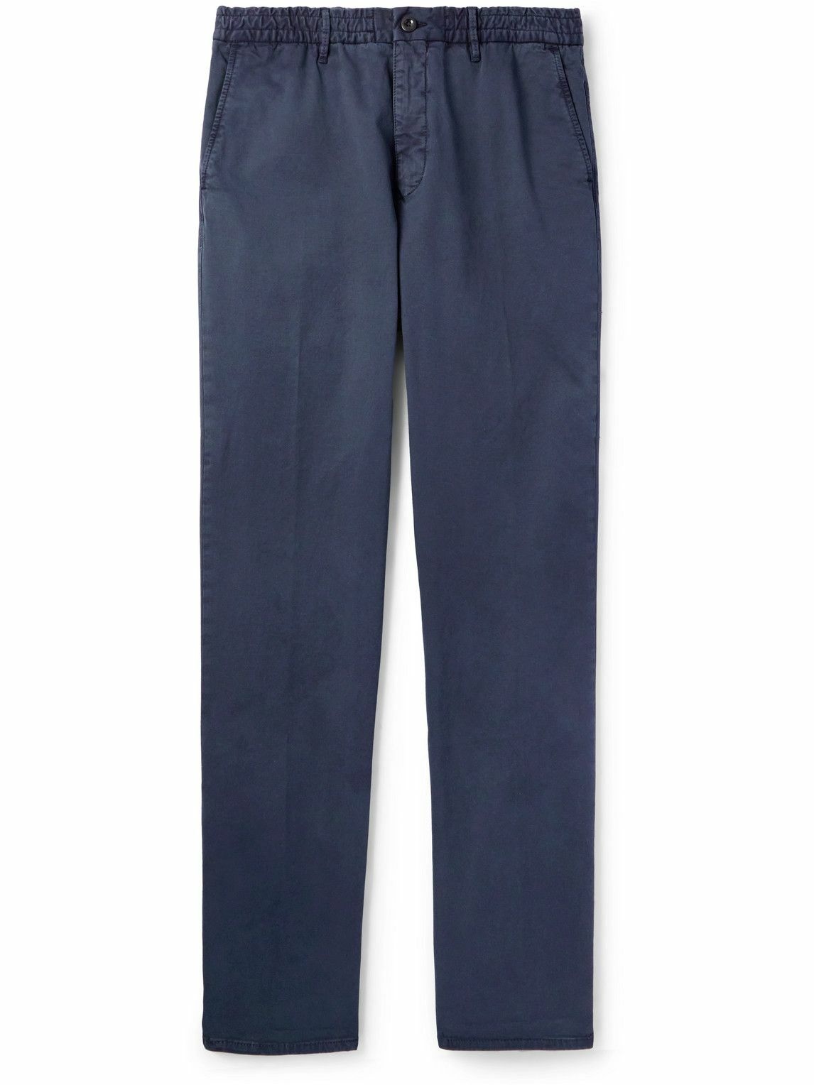Photo: Incotex - Slim-Fit Stretch-Cotton Gabardine Trousers - Blue