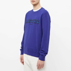 Lanvin Men's Curb Embroidered Crew Sweat in Majorelle Blue