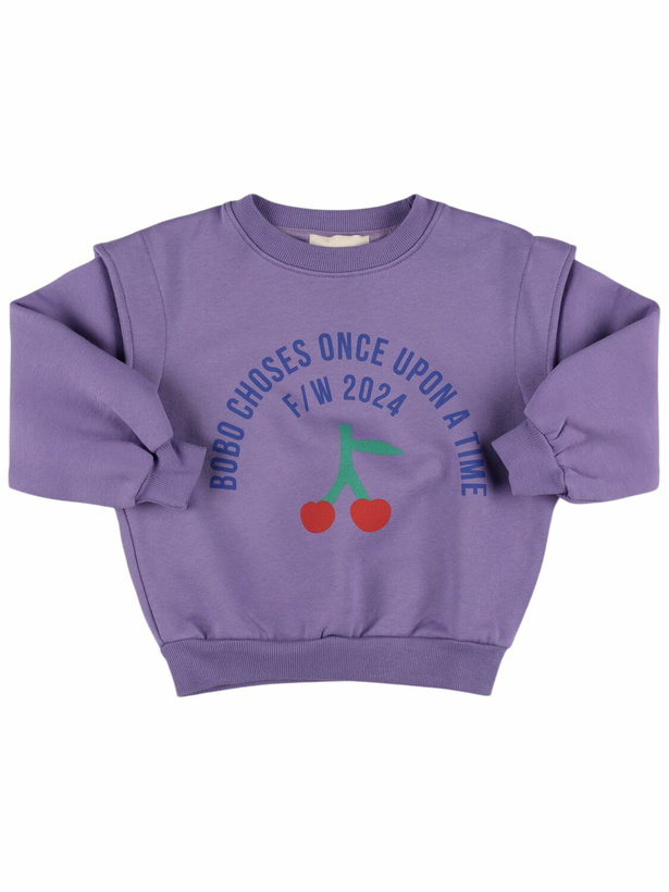 Photo: BOBO CHOSES Cherry Print Cotton Crewneck Sweatshirt