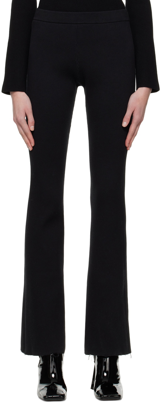 PERVERZE Black Rib Line Lounge Pants