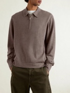 Officine Générale - Bene Merino Wool Half-Zip Polo Shirt - Brown