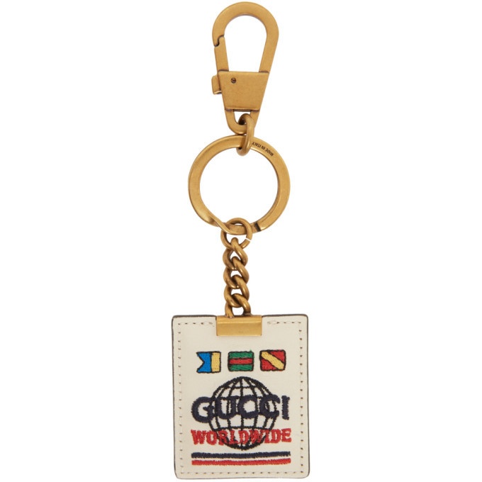 Photo: Gucci Off-White and Gold Gucci Worldwide Keychain