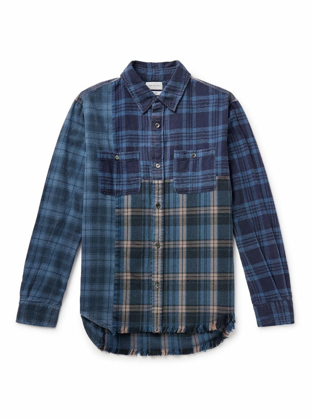 Photo: John Elliott - Frayed Checked Cotton-Flannel Shirt - Blue