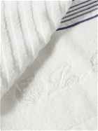 Loro Piana - Logo-Embroidered Striped Cotton-Jacquard Towel