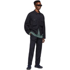 Dries Van Noten Navy Tropical Wool Philip Trousers