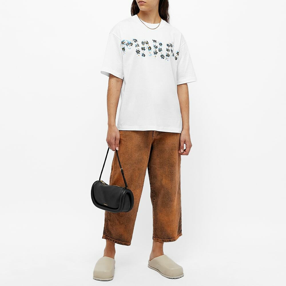 ★MARNI★ Daisy Logo Print Jersey Short Sleeve T-Shirt Lily Marni Women's Daisy Logo T-Shirt in Lily White Marni