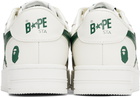 BAPE White & Green 'BAPE' STA Icon #1 Sneakers