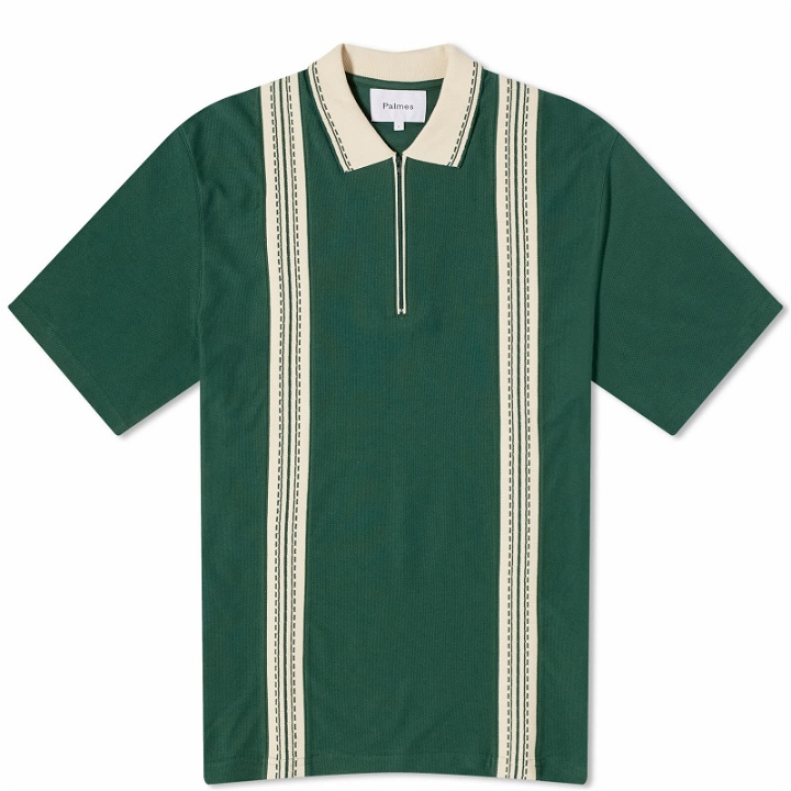 Photo: Palmes Men's Luca Zip Polo Shirt in Green