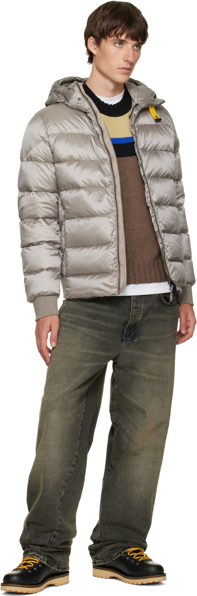 Parajumpers Gray Pharrell Hooded Bomber Jacket