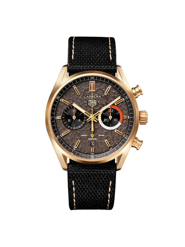 Photo: Bamford Watch Department - TAG Heuer Carrera Limited Edition Automatic 42mm 18-Karat Gold and Canvas Watch