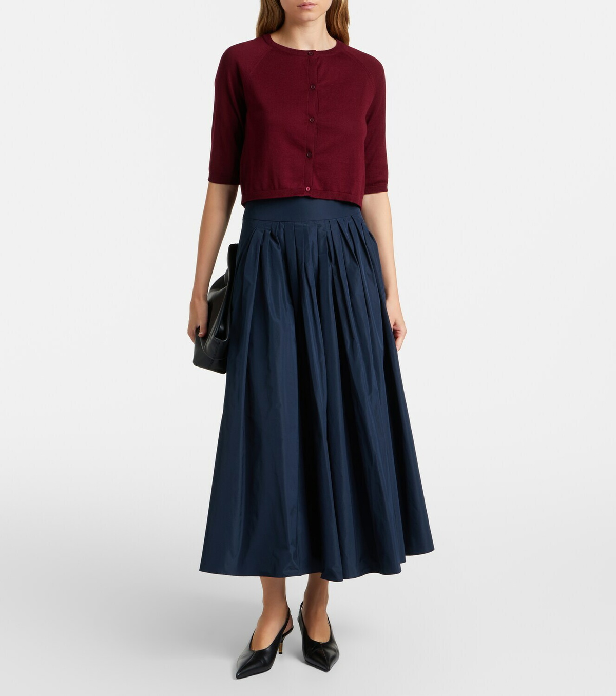 'S Max Mara Cropped cotton, silk, and cashmere cardigan