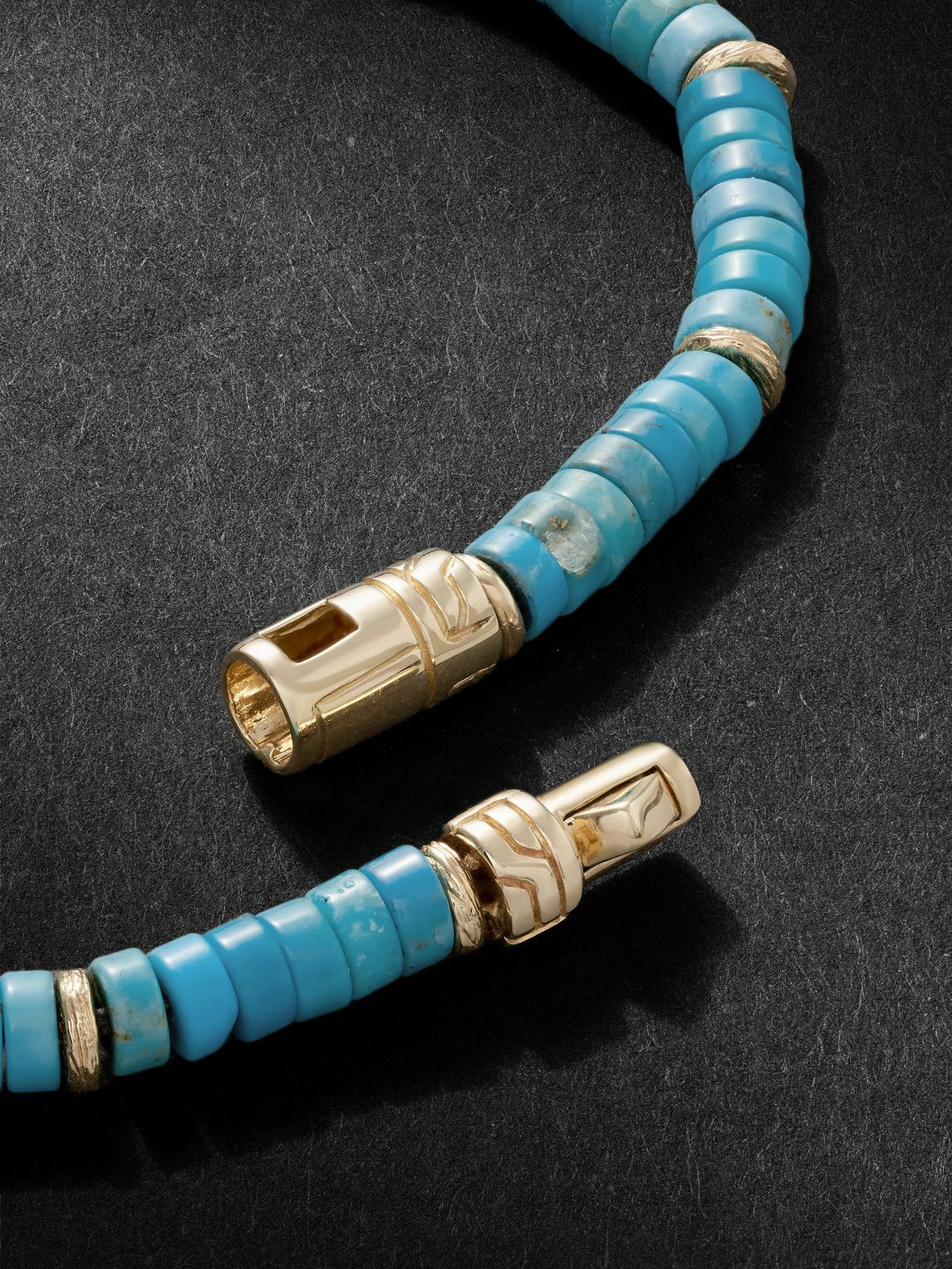 John Hardy - Gold Turquoise Heishi Beaded Bracelet - Blue