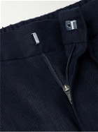 Mr P. - James Slim-Fit Straight-Leg Linen-Twill Drawstring Suit Trousers - Blue