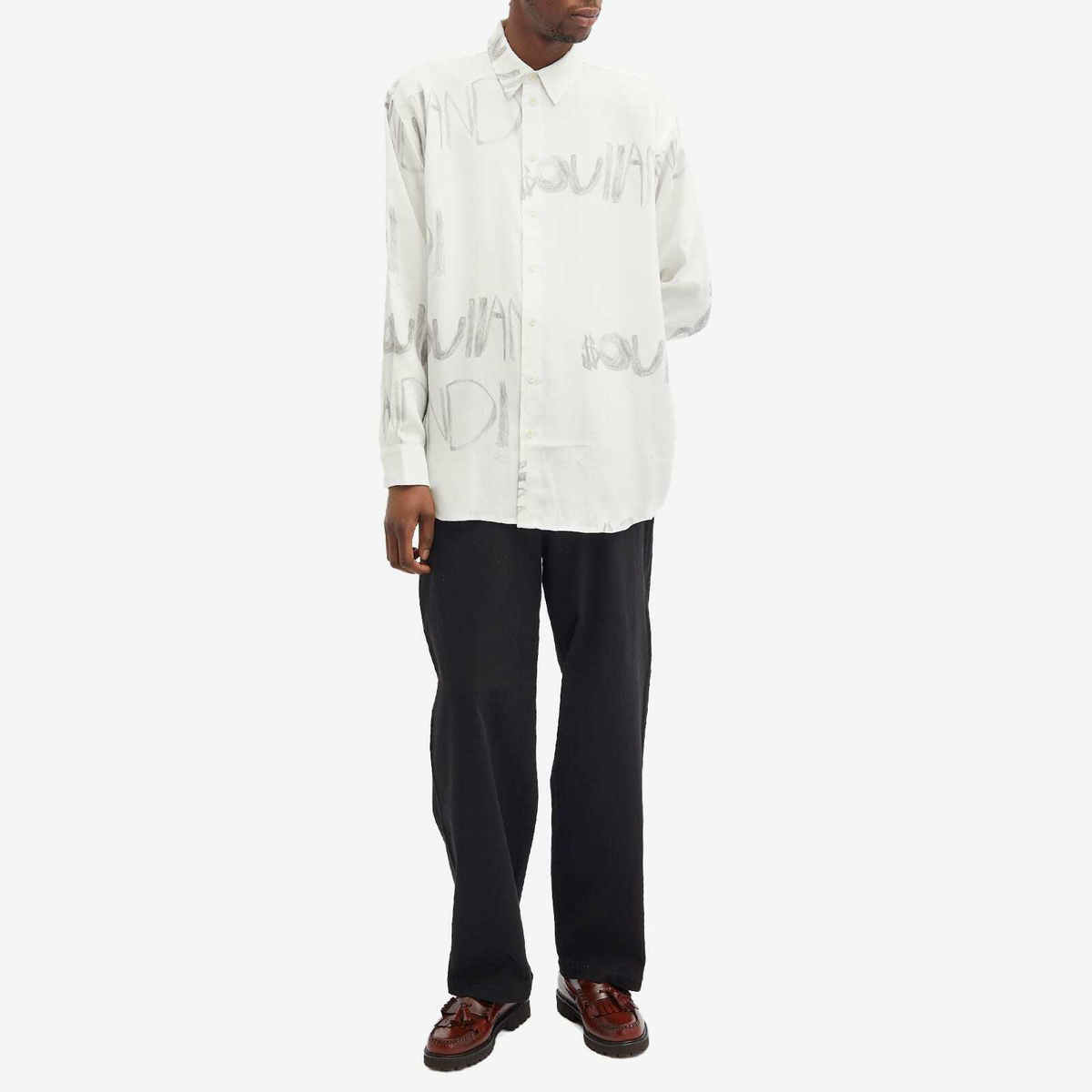 Soulland Men's Damon Shirt in White Aop