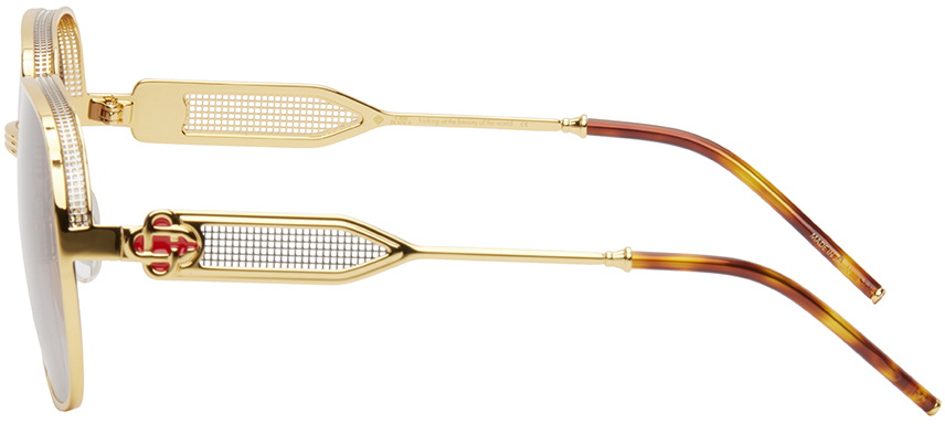 Casablanca Gold Square Metal Sunglasses