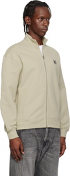 Maison Kitsuné Beige Fox Head Zipped Comfort Sweatshirt
