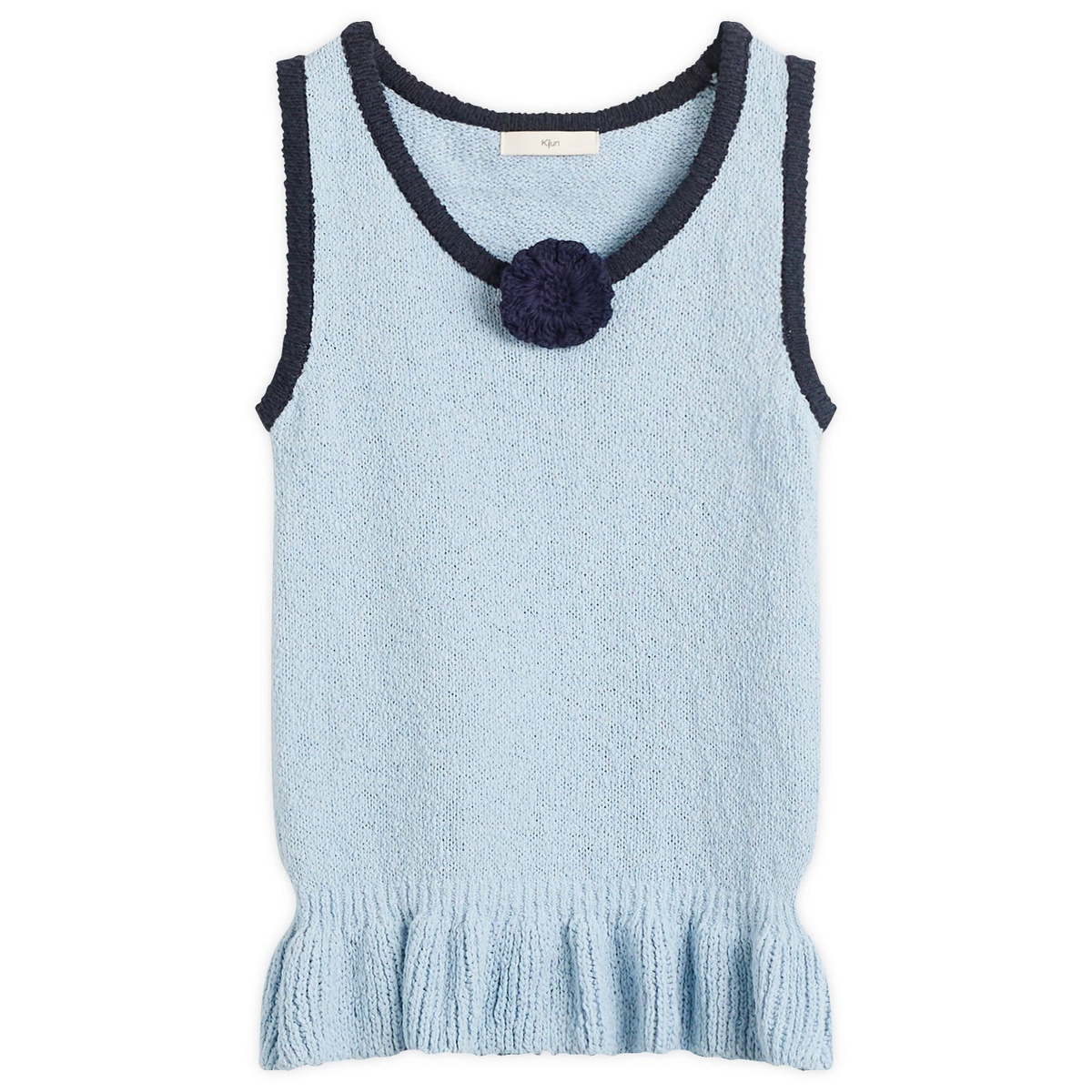 Kijun Women's Corsage Ruffle Knit Vest in Sky Blue