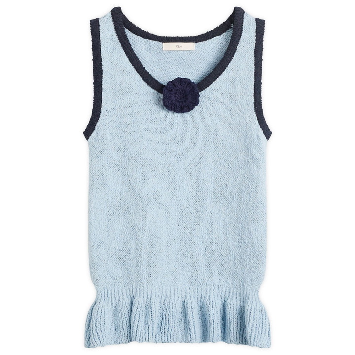 Photo: Kijun Women's Corsage Ruffle Knit Vest in Sky Blue