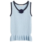 Kijun Women's Corsage Ruffle Knit Vest in Sky Blue