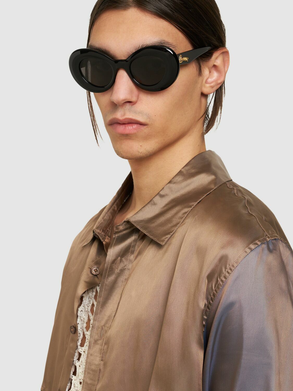 【関税送料込】Loewe Curvy アセテートサングラス** Loewe Eyewear Loewe Acetate Curvy Sunglasses in Shiny Black