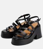 Ganni - Platform leather sandals
