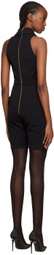 Balmain Black Pointed Lapel Jumpsuit