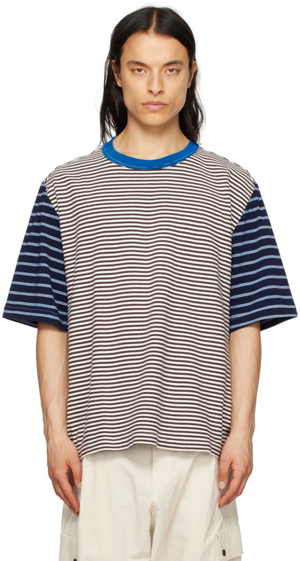Photo: Camiel Fortgens White & Brown Striped T-Shirt