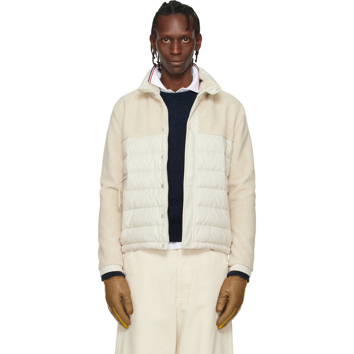 Moncler Beige Mistral Teddy Short Down Jacket