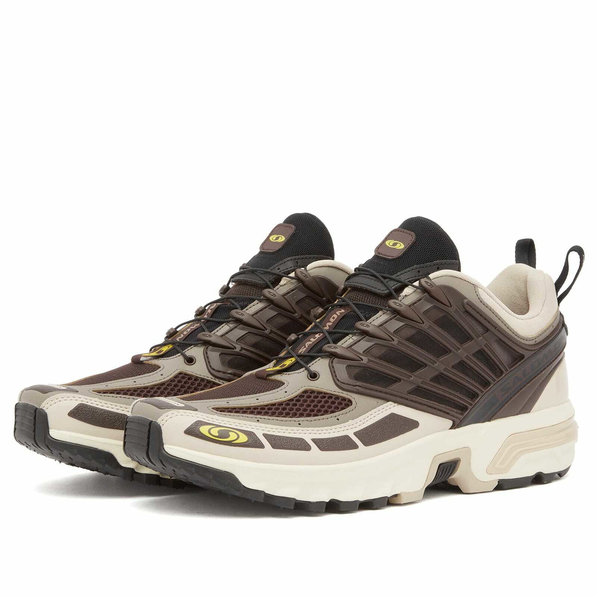 Salomon Men's Acs Pro Sneaker in Black Coffee/Oxford Tan/Cress Green