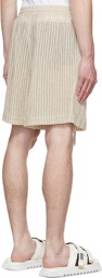 COMMAS Taupe Woven Rope Shorts