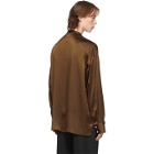 Haider Ackermann Brown Silk Oversized Dali Shirt