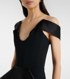 Maticevski Barrier off-shoulder satin midi dress